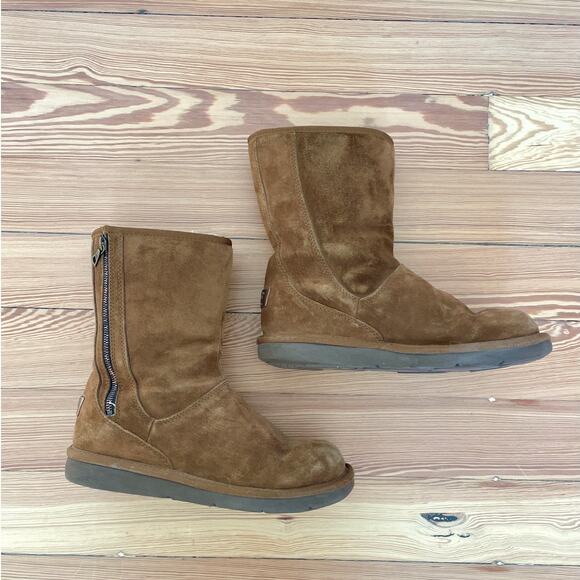 UGG – Brown Suede Sherpa‑Lined Zipper Detail Boots - Picture 2 of 11